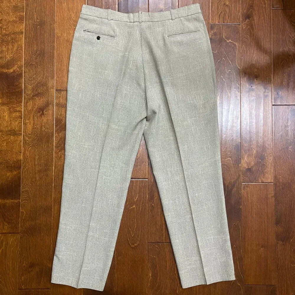 PRONTI Casual Vintage Dress Pleated Tan Brown Slacks Pants Men's Size 40 x 32